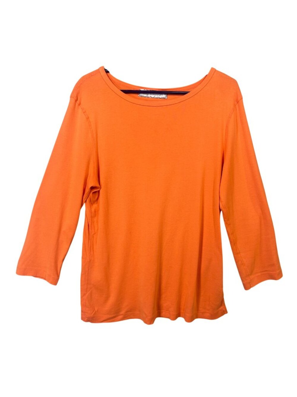 Lilly Mason Orange 3/4 Sleeve Organic Cotton Womens Top XL GUC